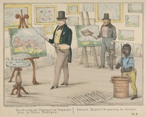Vive la France, Kunsthändler bereiten sich auf den öffentlichen Verkauf vor, 1840 von Alfred E. Baker
