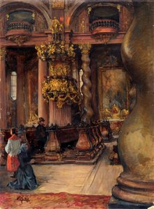 Das Innere der Universitätskirche in Wien von Alfred Edler von Pflügl