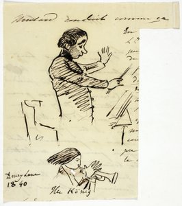 Skizzen von Dirigent und Trompetenspieler von Alfred Edward Chalon