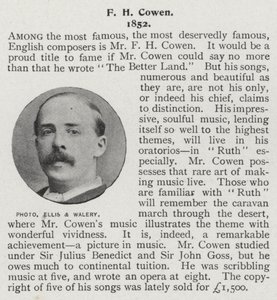 Frederic Hymen Cowen, britischer Pianist, Dirigent und Komponist (s/w Foto)