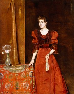 Elegante Dame mit einem Fächer, 1893 von Alfred Emile Stevens