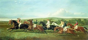 Der Start des Rennens von Alfred Frank de Prades