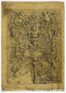 Dekoratives Design mit Putti und Greifen von Alfred George Stevens
