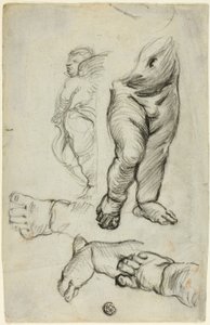 Skizzen von Putti (recto); Studie für Ornament (verso)