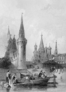 Die Kirche von Vasili Blagennoi, Moskau, graviert von J. H. Kernot, ca. 1844 von Alfred Gomersal Vickers