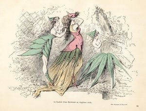 Karikatur eines Pariser Frauen-Schlafzimmers im 20. Jahrhundert von Alfred Grevin