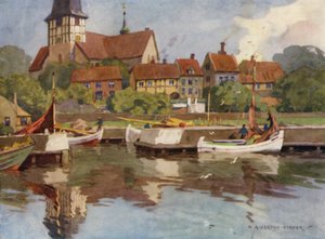 Dänemark: Bornholm, Hafen von Rønne von Alfred Heaton Cooper