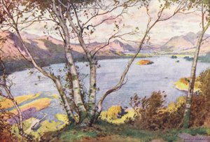 Lake District: Derwentwater und Bassenthwaite Lake, von High Lodore von Alfred Heaton Cooper