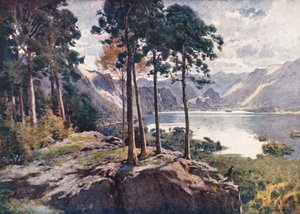 Lake District: Derwentwater, von Castle Head, ein heller Morgen von Alfred Heaton Cooper