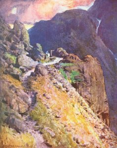 Lake District: Nahe dem Gipfel des Styhead Pass, Wastdale von Alfred Heaton Cooper
