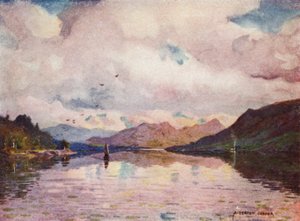 Reflexionen, Kylemore Lough von Alfred Heaton Cooper