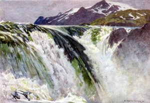 Stora Sjöfallet, Großer See-Wasserfall, Saltoluokta von Alfred Heaton Cooper