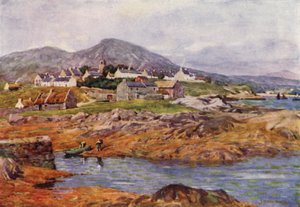 Das Dorf Roundstone, County Galway
