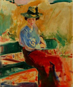 Figur auf Bank