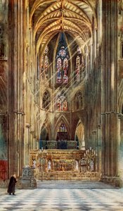 Die Szene der Krönung: Westminster Abbey (Farblithografie) von Alfred Hugh Fisher