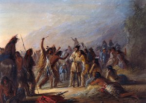 Angriff der Crow-Indianer von Alfred Jacob Miller