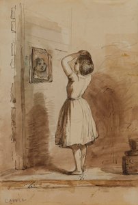 Carrie. Toilette - am zerbrochenen Spiegel von Alfred Jacob Miller