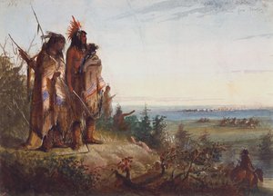 Überquerung der Wasserscheide oder durstige Fallensteller stürmen zum Fluss, ca. 1837 von Alfred Jacob Miller