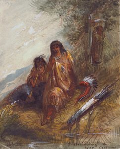 Das Kriegskostüm sticken, ca. 1837 von Alfred Jacob Miller