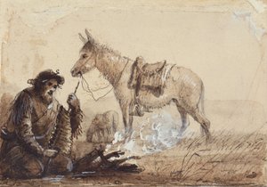 Francois bereitet das Abendessen vor, ca. 1837