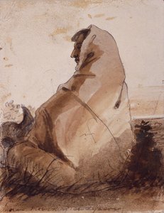 Indianer trauert über ein Grab, markiert durch einen Büffelschädel, ca. 1837 von Alfred Jacob Miller