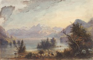 Seeszene, Rocky Mountains, ca. 1837