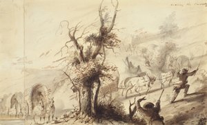 Landung der Charettes, ca. 1837 von Alfred Jacob Miller
