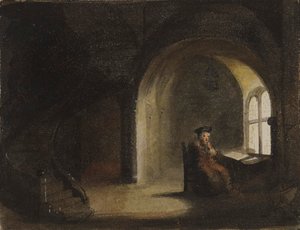 Mann, der am Fenster sitzt von Alfred Jacob Miller
