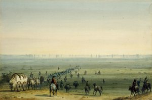 Prärieszene: Fata Morgana von Alfred Jacob Miller