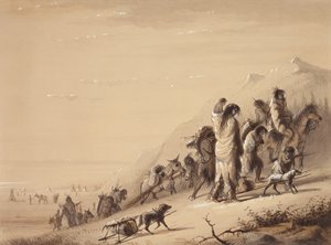 Schlangenindianer auf der Wanderung, ca. 1837