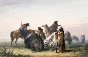 Versorgung des Lagers mit Büffelfleisch von Alfred Jacob Miller
