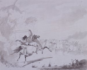 Das Lasso werfen, ca. 1837 von Alfred Jacob Miller