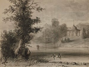 Blick auf den See im Druid Hill Park von Alfred Jacob Miller