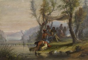 Besuch in einem Indianerlager von Alfred Jacob Miller