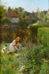 Wildblumen pflücken in der Hecke, 1895 von Alfred, Jr. Glendening