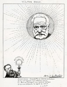 Karikatur von Victor Hugo und Emile Zola, ca. 1875-1880 (Gravur)