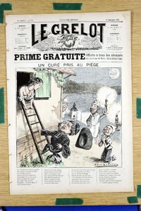 Titelblatt von „Le Grelot“, Nummer 718, Satirisch in Farben von Alfred Le Petit