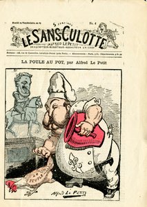 Titelblatt von „Le Sans-Panlotte“, Nummer 4, Satirisch in Farben von Alfred Le Petit