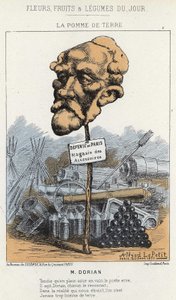 Die Kartoffel: Karikatur über Dorian - Ill. vom 20.01.1871 in „Blumen, Früchte und Gemüse des Tages“ von Alfred Le Petit