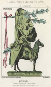 Der Lorbeer: Karikatur auf Garibaldi - Illustration vom 15.02.1871 in „Blumen, Früchte und Gemüse des Tages“ von Alfred Le Petit