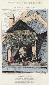 Le Peas de Fragreur: Karikatur über Jules Simon (1814 - 1896) - ill. vom 12/01/187 in „Blumen, Früchte und Gemüse des Tages“