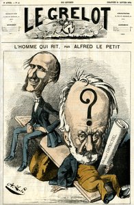 Victor Hugo und Der lachende Mann. Karikatur