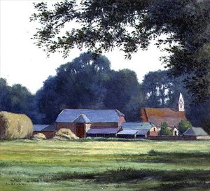 Der Bauernhof, West Parley, Dorsetshire, 1909 von Alfred Lys Baldry