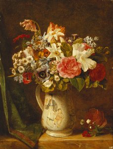 Rosen, Narzissen und andere Blumen in einer Vase von Alfred Morgan