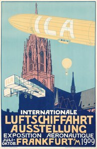 Werbeplakat für die Internationale Ballonfahrtausstellung 1909 in Frankfurt von Alfred Nathaniel Oppenheim