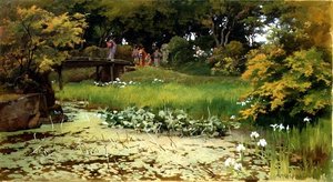 Teich im Garten von Raku-Raku-Tei, Hikone