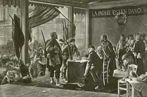 Die Einschreibung von Freiwilligen, 1870 von Alfred Paul Marie Richemont