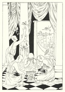 Lukians Wahre Geschichte: Ein Mahl auf dem Mond, Geröstete Frösche (Gravur) von Alfred Payne Garnett