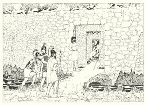 Lucians Wahre Geschichte: Eingang zur Insel der Qualen (Gravur) von Alfred Payne Garnett