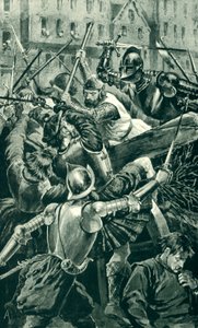 Der Earl von Angus und seine Speerträger wurden von Sir Patrick Hamilton angegriffen